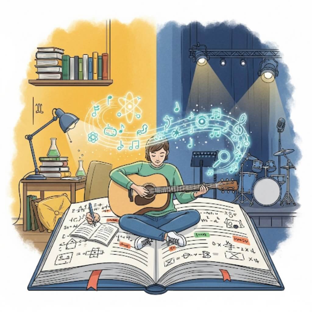 ギターを弾いているイラスト